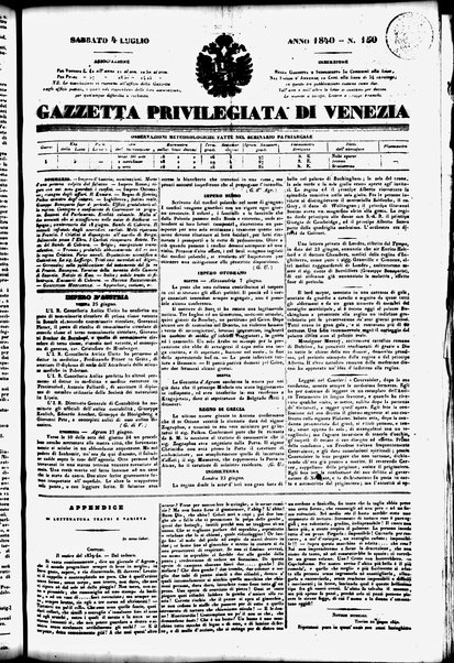 Gazzetta privilegiata di Venezia