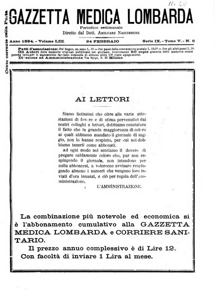 Gazzetta medica lombarda