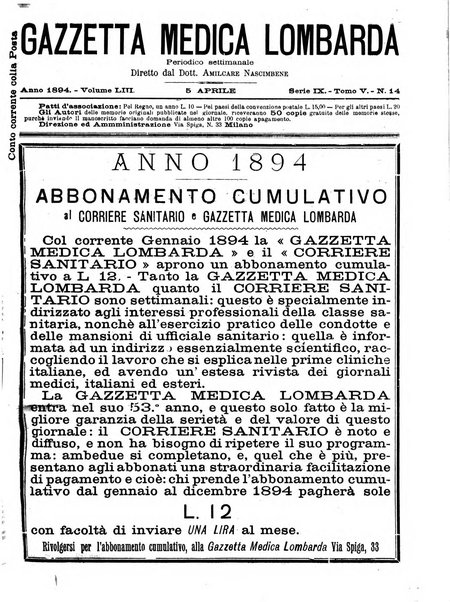 Gazzetta medica lombarda