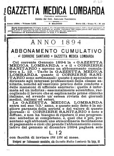 Gazzetta medica lombarda