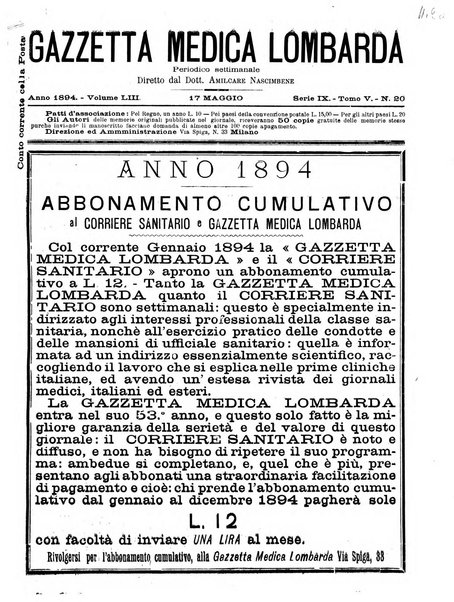 Gazzetta medica lombarda