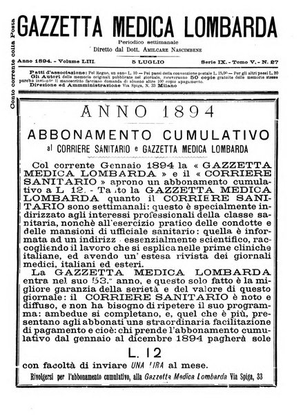 Gazzetta medica lombarda