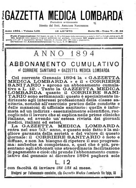 Gazzetta medica lombarda