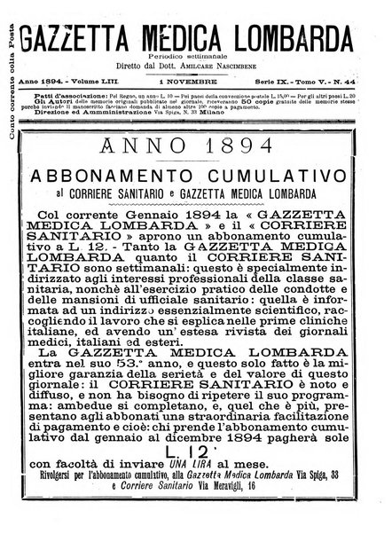 Gazzetta medica lombarda