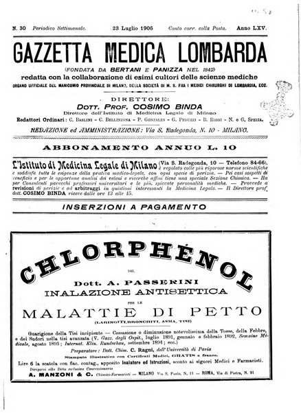 Gazzetta medica lombarda