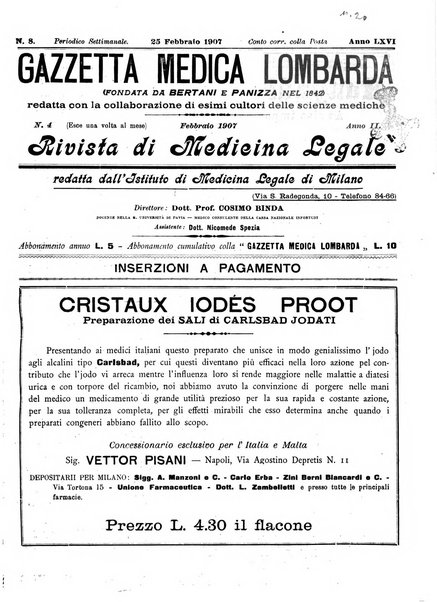 Gazzetta medica lombarda