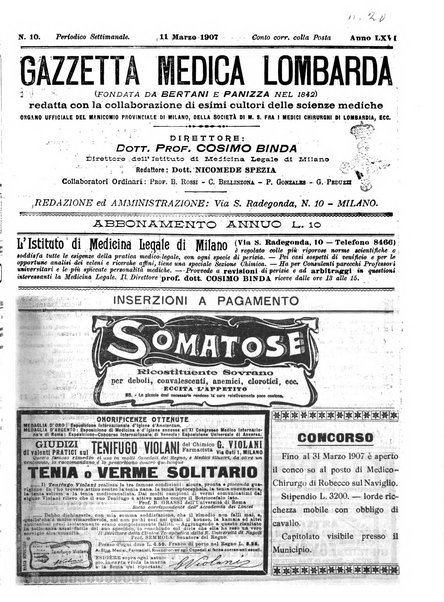 Gazzetta medica lombarda