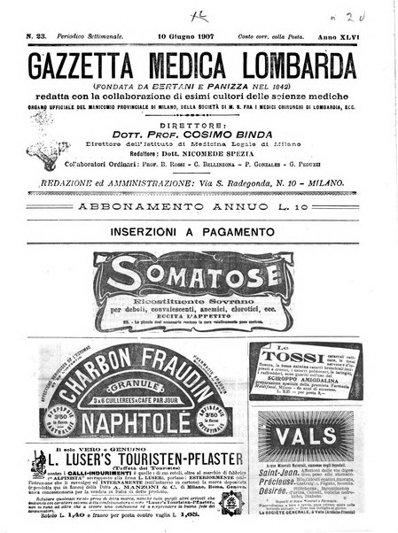 Gazzetta medica lombarda