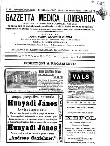 Gazzetta medica lombarda