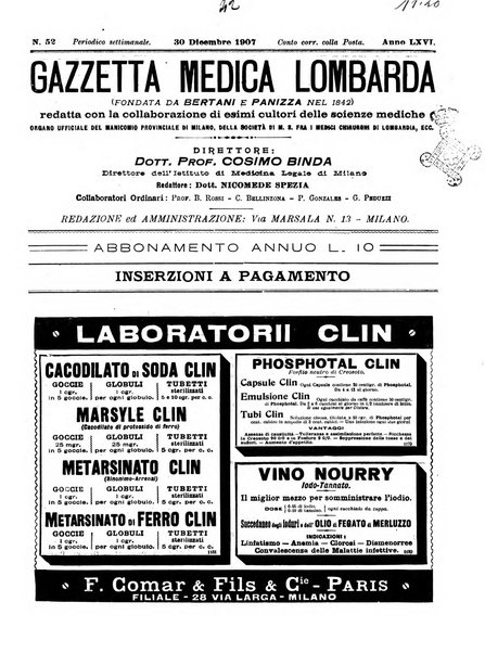 Gazzetta medica lombarda