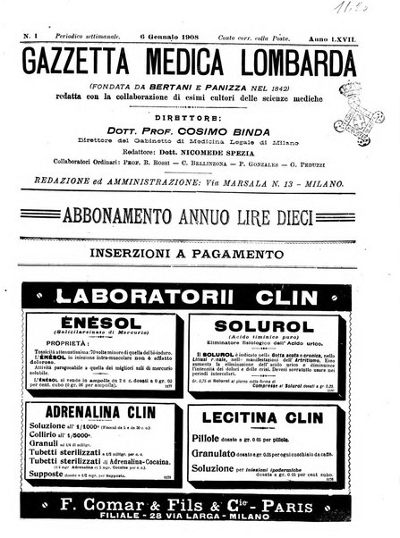 Gazzetta medica lombarda