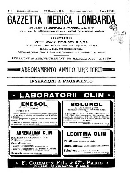 Gazzetta medica lombarda