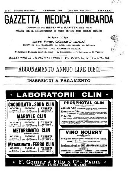 Gazzetta medica lombarda