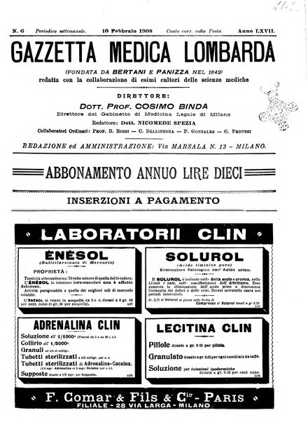 Gazzetta medica lombarda