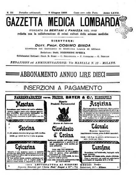 Gazzetta medica lombarda