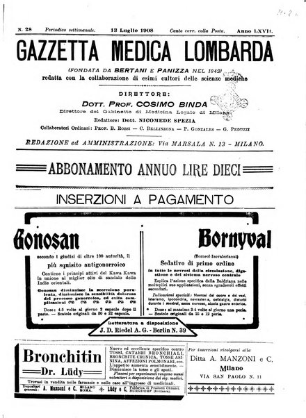 Gazzetta medica lombarda