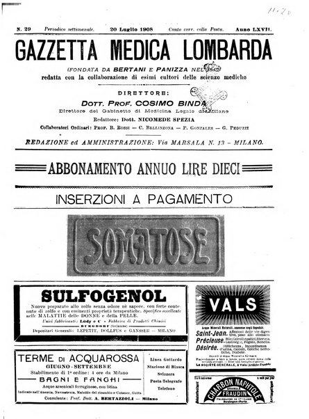 Gazzetta medica lombarda