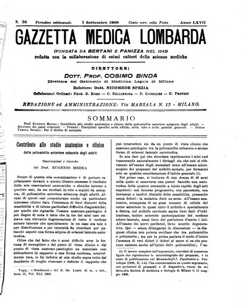 Gazzetta medica lombarda