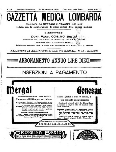 Gazzetta medica lombarda