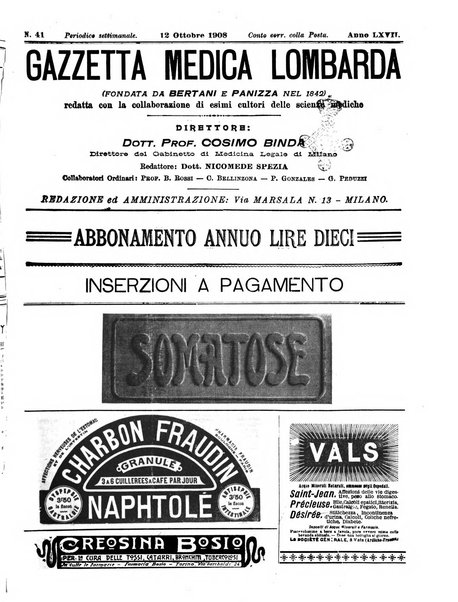 Gazzetta medica lombarda