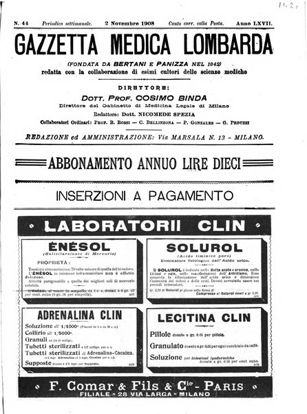 Gazzetta medica lombarda