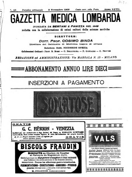 Gazzetta medica lombarda