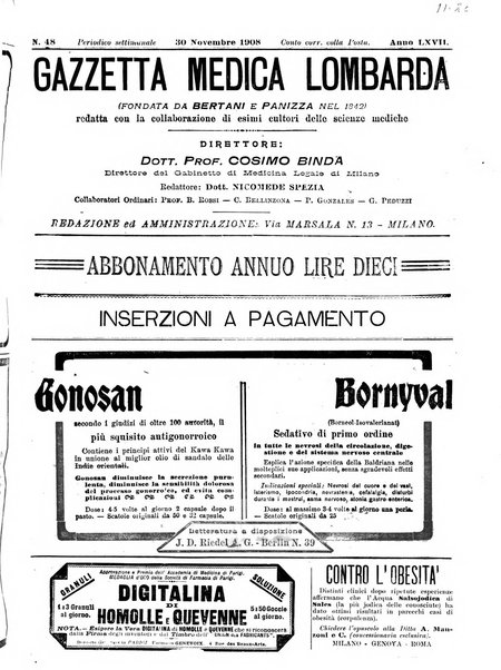 Gazzetta medica lombarda