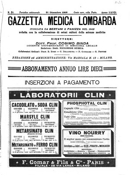 Gazzetta medica lombarda