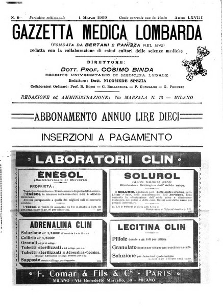 Gazzetta medica lombarda