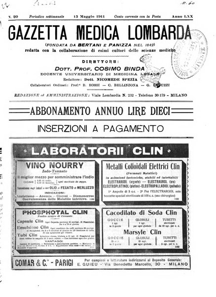 Gazzetta medica lombarda