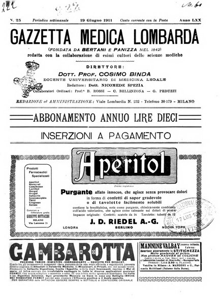 Gazzetta medica lombarda