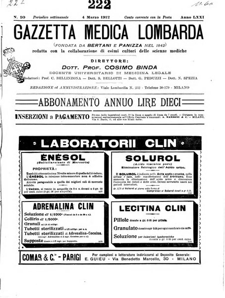 Gazzetta medica lombarda