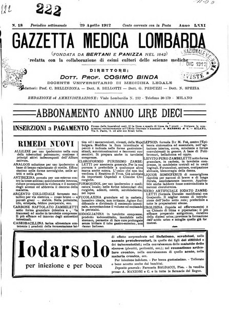 Gazzetta medica lombarda