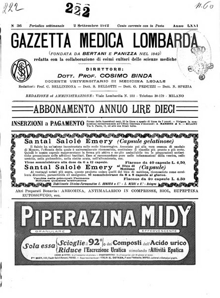 Gazzetta medica lombarda