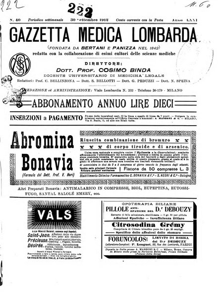 Gazzetta medica lombarda