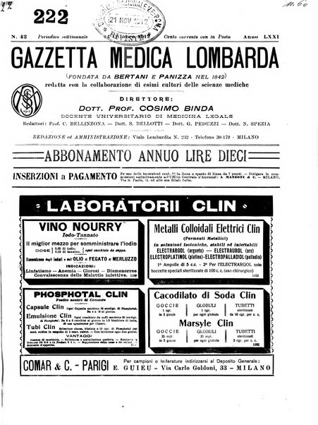 Gazzetta medica lombarda