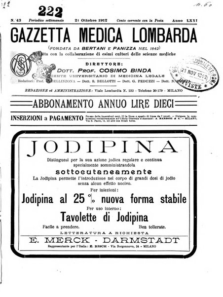 Gazzetta medica lombarda