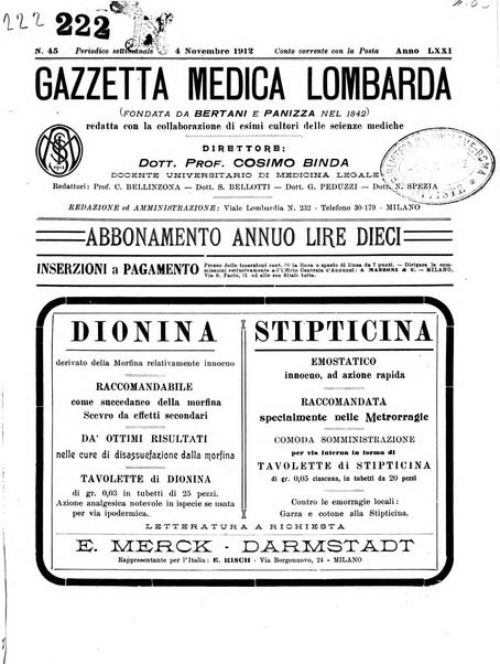 Gazzetta medica lombarda