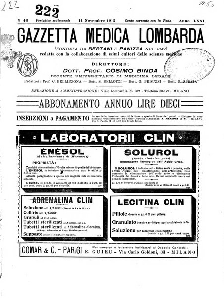 Gazzetta medica lombarda