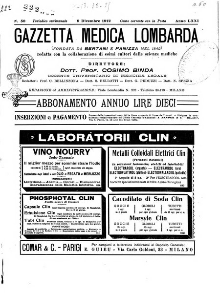 Gazzetta medica lombarda