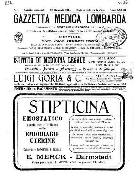 Gazzetta medica lombarda