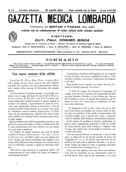 Gazzetta medica lombarda