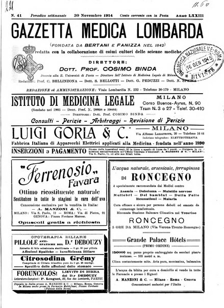 Gazzetta medica lombarda