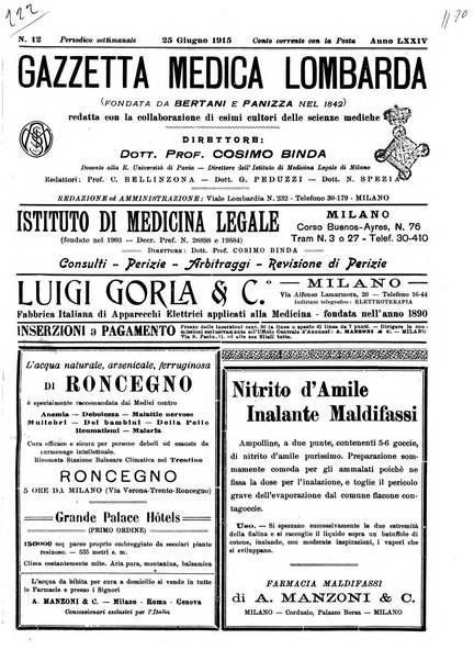 Gazzetta medica lombarda