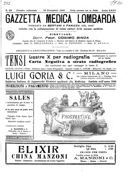 Gazzetta medica lombarda