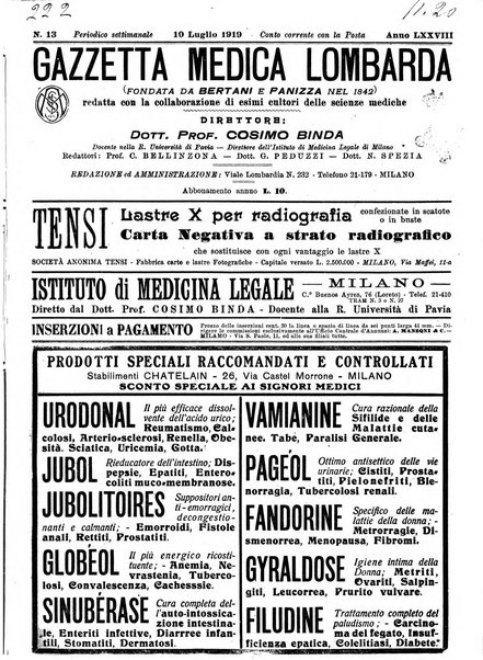 Gazzetta medica lombarda