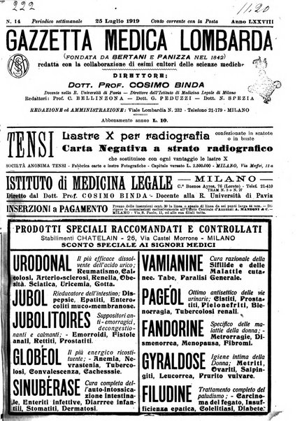 Gazzetta medica lombarda