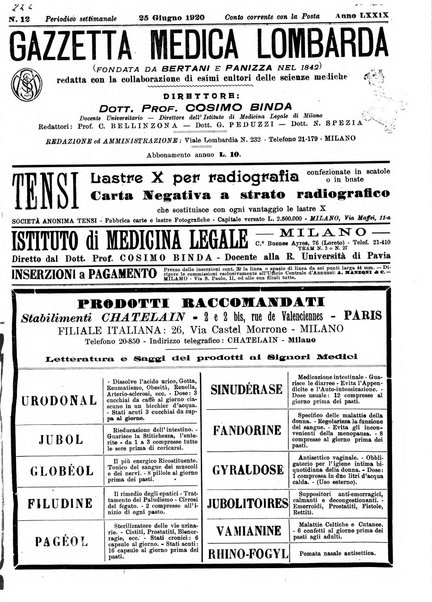 Gazzetta medica lombarda