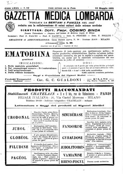 Gazzetta medica lombarda