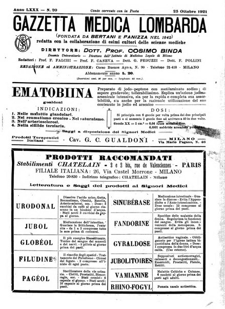 Gazzetta medica lombarda